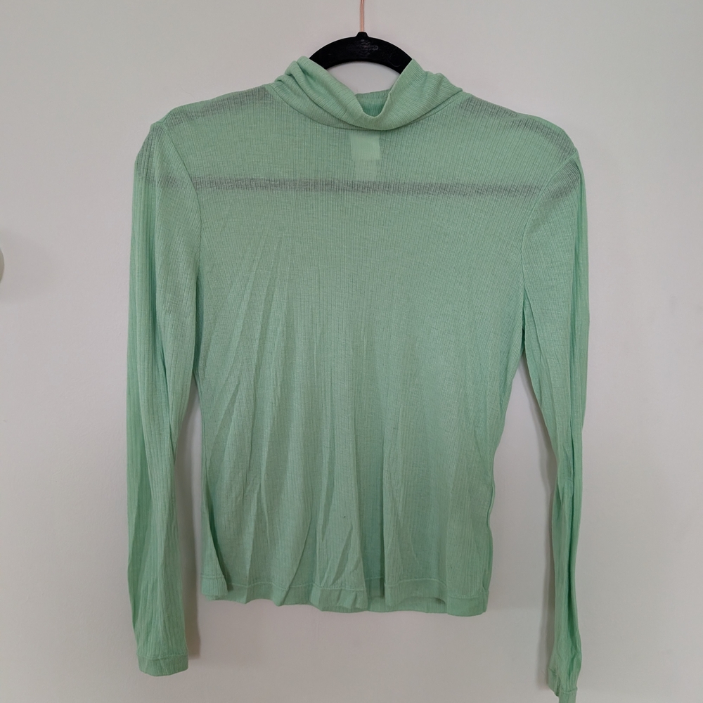 H&M Cream Ribbed Short Sleeve Top - Picture 2 of 5